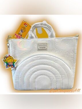 Loungefly Rainbow Brite Iridescent Convertible Backpack & Tote Crossbody Bag
